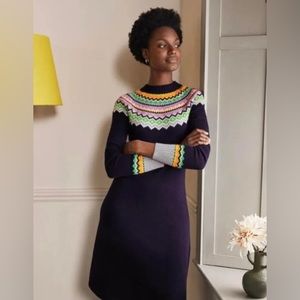 Boden Millie Fair Isle Sweater Dress
